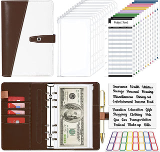 Budget Binder, Budget Binder with Zipper Envelopes, Cash Envelopes for Budgeting, Money Organizer for Cash, 28Pcs Budget Binder with Cash Envelopes