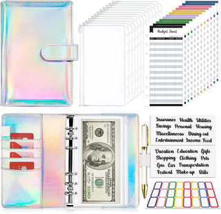 Budget Binder, Budget Binder with Zipper Envelopes, Cash Envelopes for Budgeting, Money Organizer for Cash, 28Pcs Budget Binder with Cash Envelopes