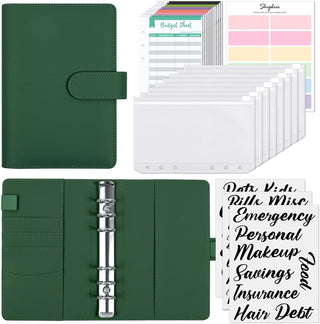 Budget Binder, Money Saving Binder with Zipper Envelopes, Cash Envelopes and Expense Budget Sheets for Budgeting