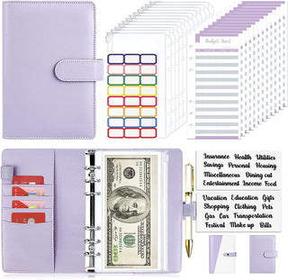 Budget Binder, Budget Binder with Zipper Envelopes, Cash Envelopes for Budgeting, Money Organizer for Cash, 28Pcs Budget Binder with Cash Envelopes