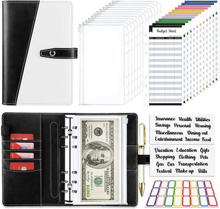 Budget Binder, Budget Binder with Zipper Envelopes, Cash Envelopes for Budgeting, Money Organizer for Cash, 28Pcs Budget Binder with Cash Envelopes