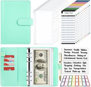 Budget Binder, Budget Binder with Zipper Envelopes, Cash Envelopes for Budgeting, Money Organizer for Cash, 28Pcs Budget Binder with Cash Envelopes