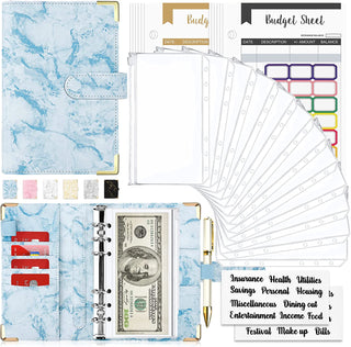 Budget Binder, Budget Binder with Zipper Envelopes, Cash Envelopes for Budgeting, Money Organizer for Cash, 28Pcs Budget Binder with Cash Envelopes