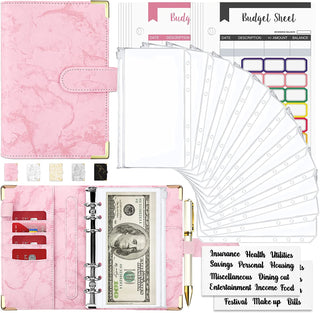 Budget Binder, Budget Binder with Zipper Envelopes, Cash Envelopes for Budgeting, Money Organizer for Cash, 28Pcs Budget Binder with Cash Envelopes