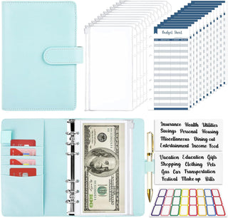 Budget Binder, Budget Binder with Zipper Envelopes, Cash Envelopes for Budgeting, Money Organizer for Cash, 28Pcs Budget Binder with Cash Envelopes